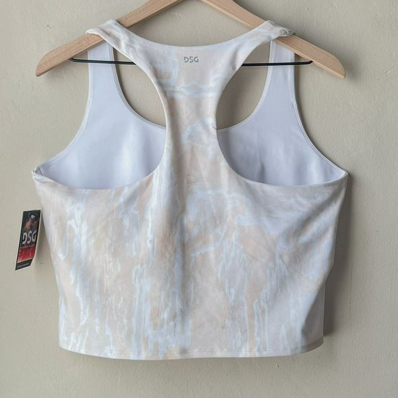 DSG X TWITCH + ALLISON Women's Cropped Fashion Tank Top Torn Camo Cream - Picture 4 of 9